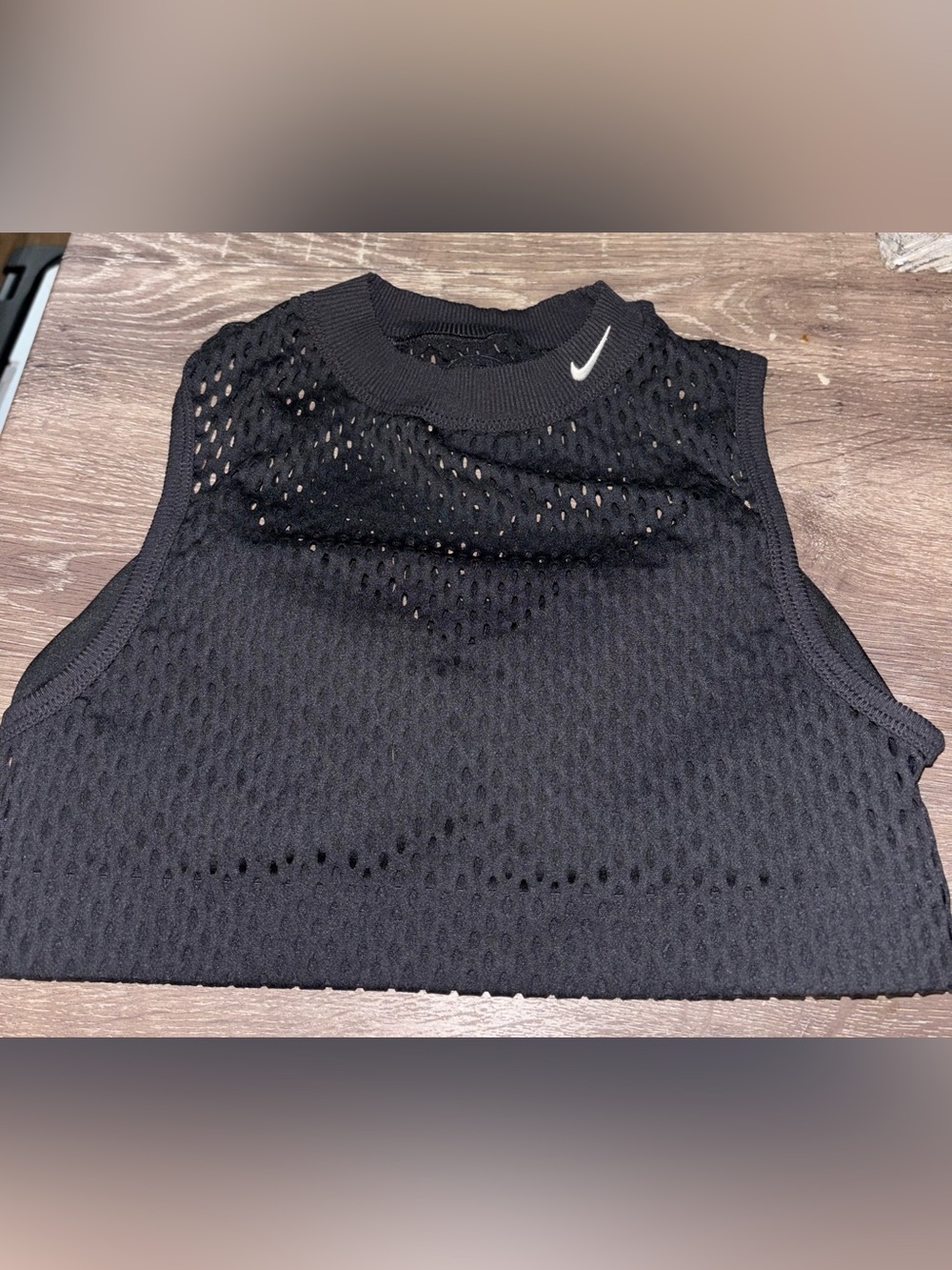 Nike Black Mesh Sleeveless Tank with Built In Sports Bra